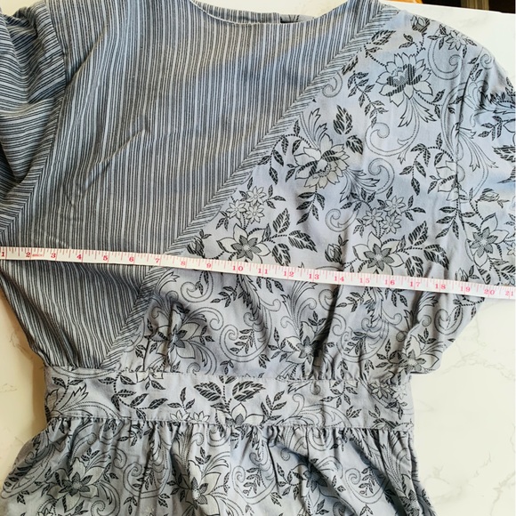 Gunne Sax Vintage 80s Gray Floral Leaf Swirl Back Button Midi Dress | Size 12 - Picture 10 of 11